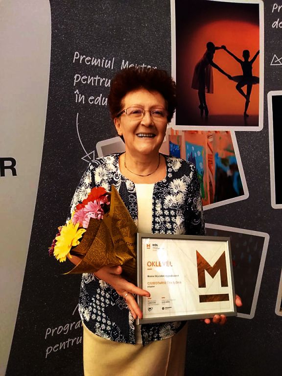 Ciubotariu Éva tanárnő, igazgatóhelyettes Mentor-díja