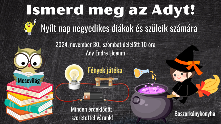 Ismerd meg az Adyt! - Nyílt nap negyedikesek és szüleik számára